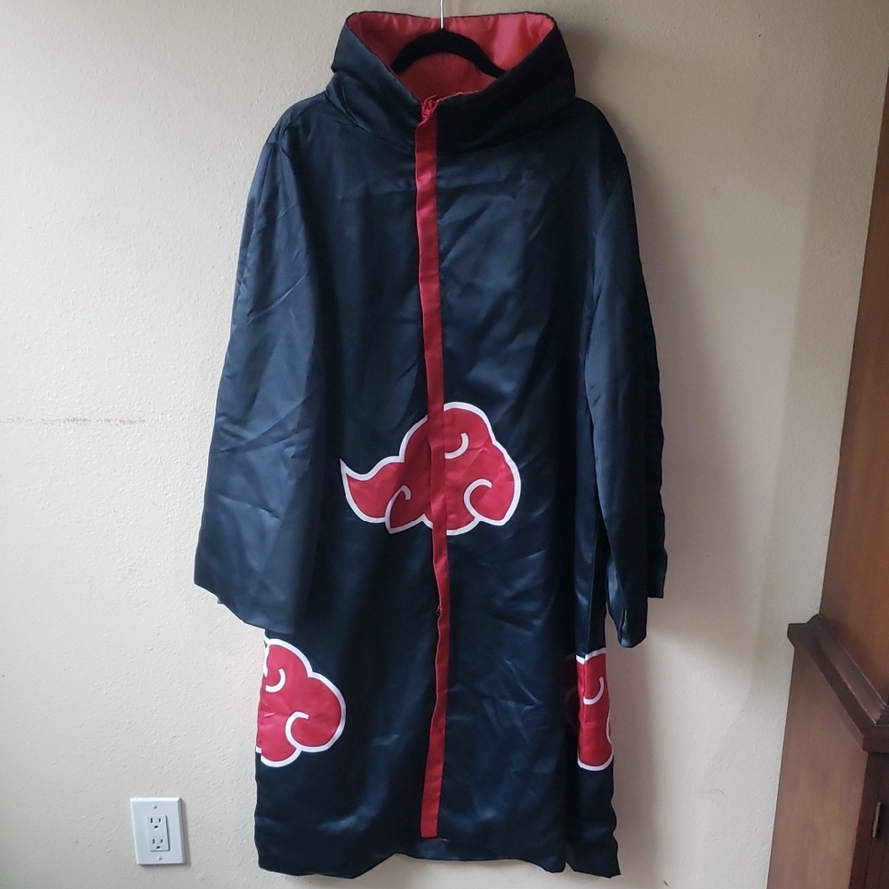 Black and Red Cloak with Cloud Design
